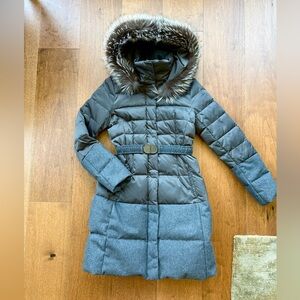 ELIE TAHARI Belted Coat in Charcoal | Size XS